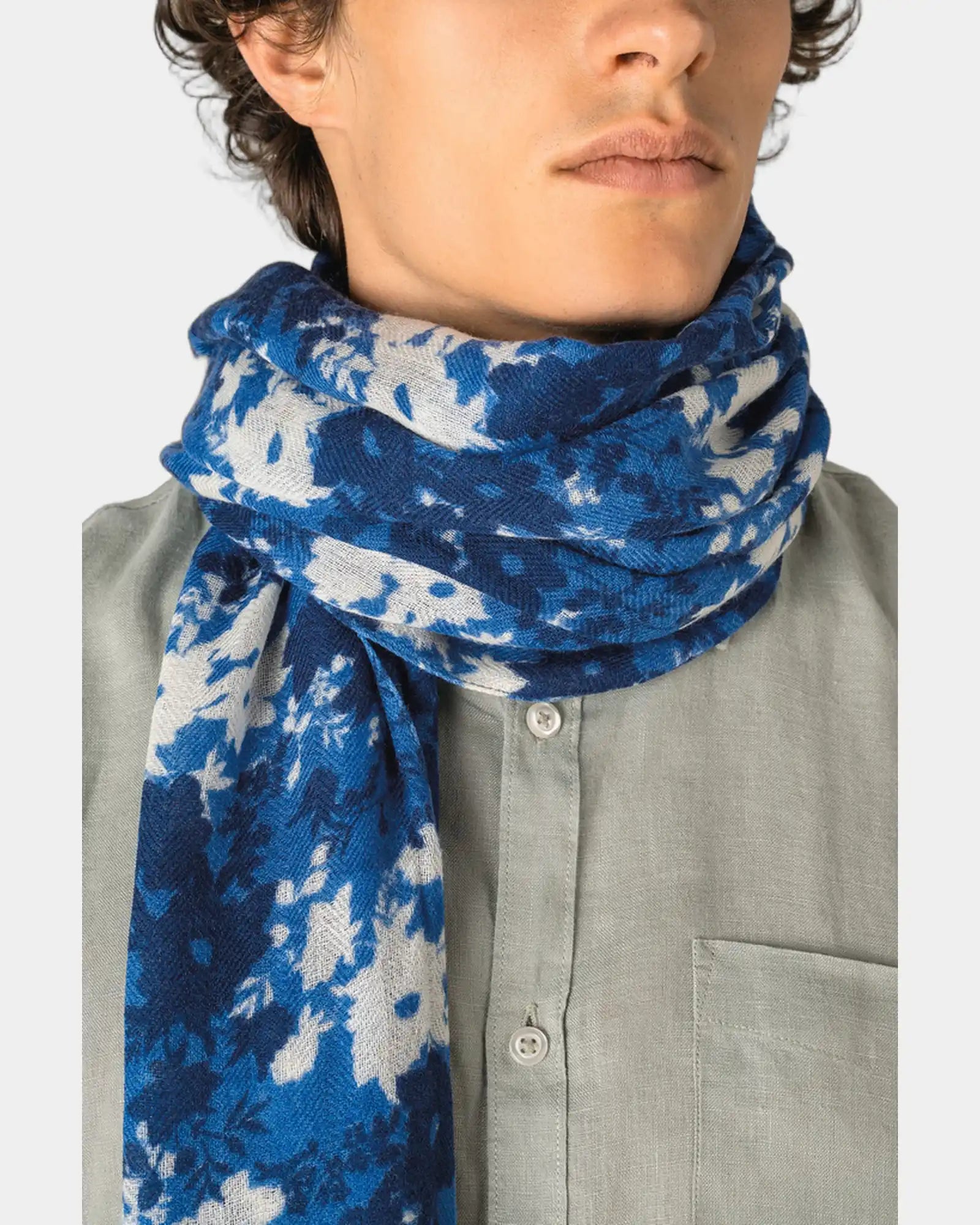Custom wool floral print scarf for businesses - 2